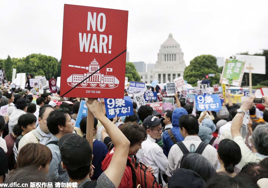 Mothers, students join Japan's protests over security bills