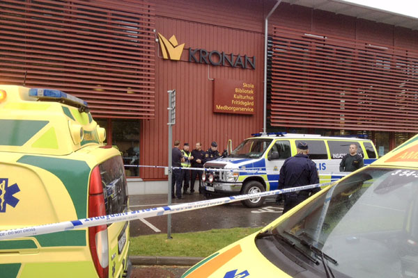 Masked man kills two, wounds two at Swedish school