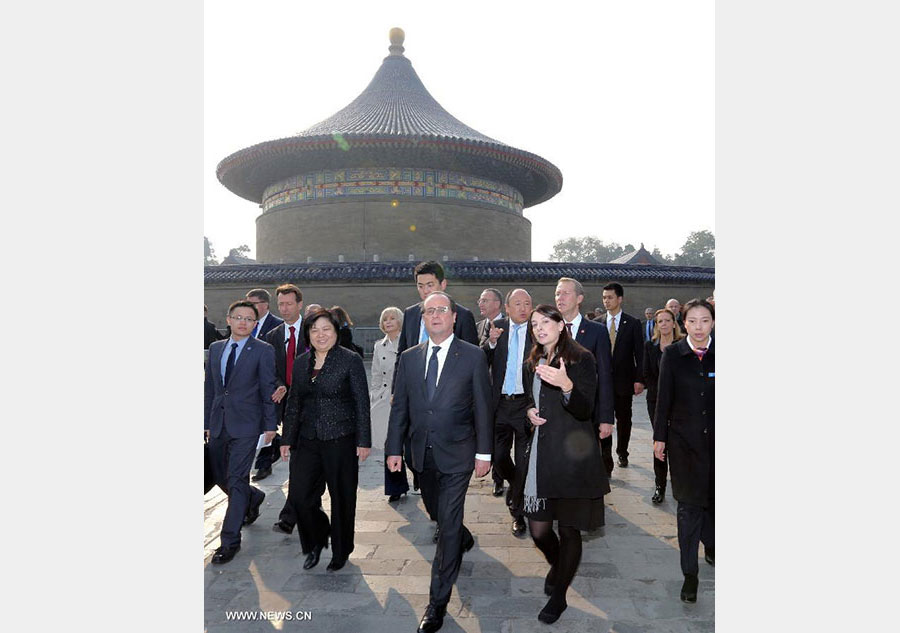 French President Francois Hollande visits Temple of Heaven