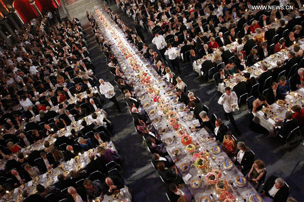 Laureates, Sweden royal members attend traditional Nobel Banquet