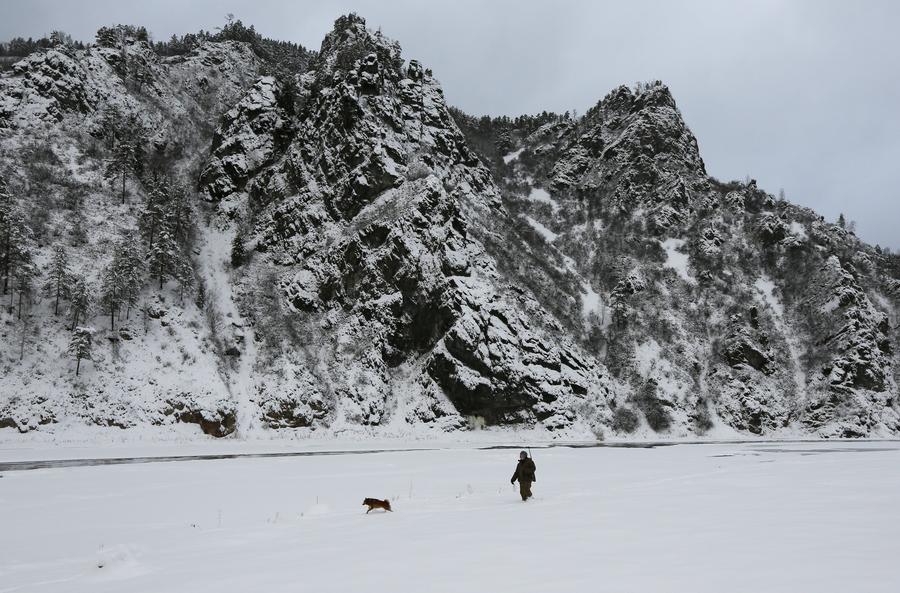 Winter swimming in Siberia