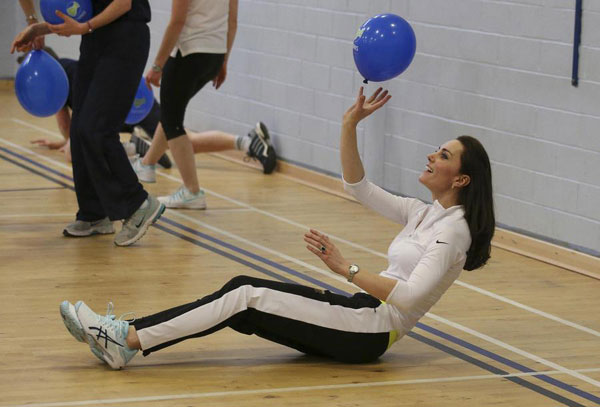 UK's Duchess Kate takes part in tennis workshop in Scotland