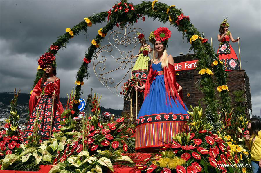Grand parade held during Flower Festival in Portugal