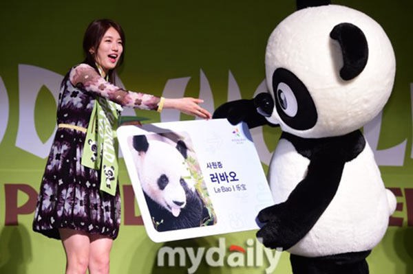 Panda pair unveiled to S Korean public