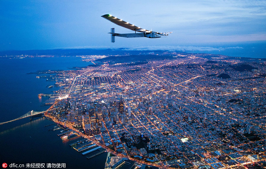 Solar-powered plane completes transpacific flight