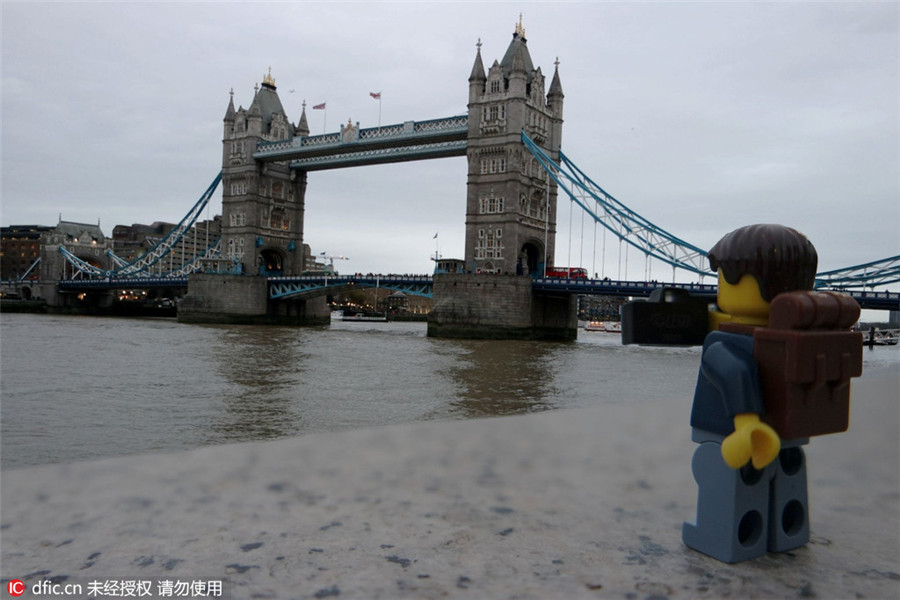 Lego man goes backpacking around world