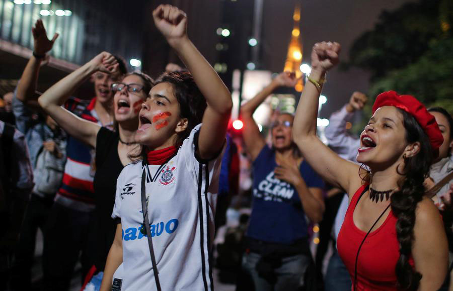 Supporters of Brazil's Rousseff clash with police as her removal looms