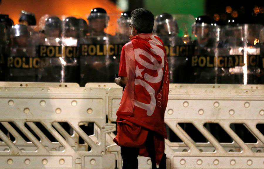 Supporters of Brazil's Rousseff clash with police as her removal looms