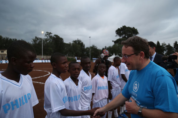 Solar power lights Nairobi soccer match