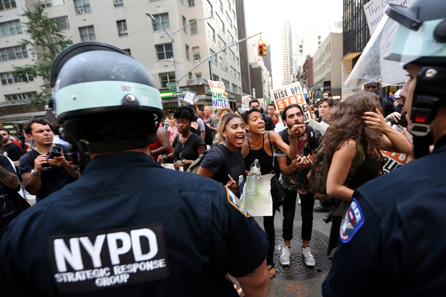 Protesters mass after another police shooting of black man in US