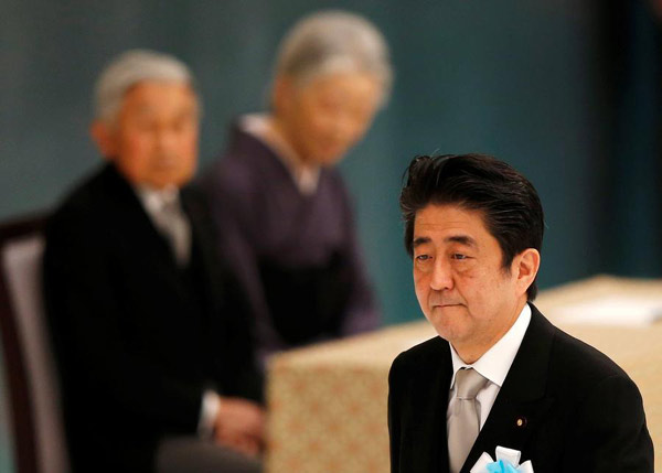Abe fails to mention 'reflection' over the past war