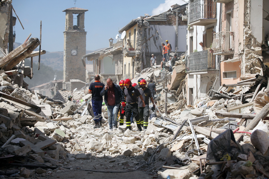 Historical towns before and after Italy's earthquake