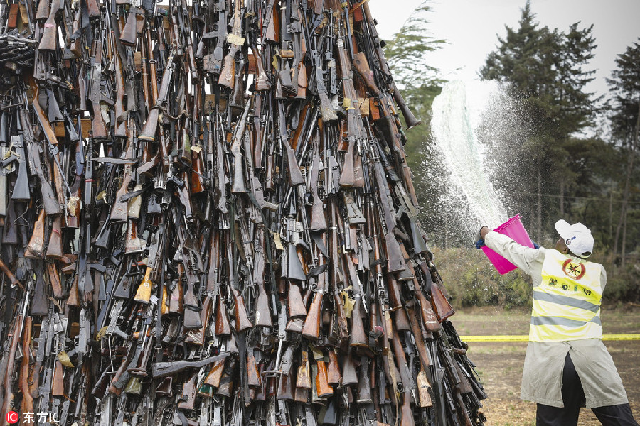 Tons of firearms burned in Kenya