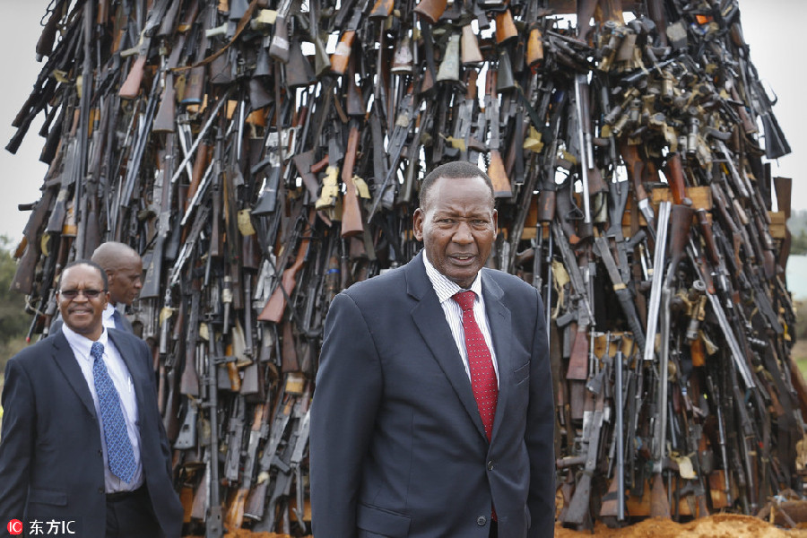 Tons of firearms burned in Kenya