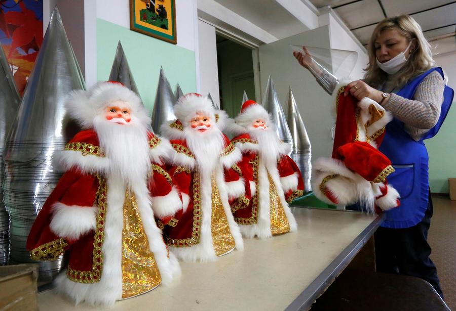 Russian toy factory prepares for Christmas and New Year decorations