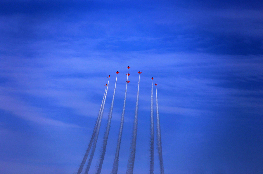 Britain's Red Arrows perform in Kuwait