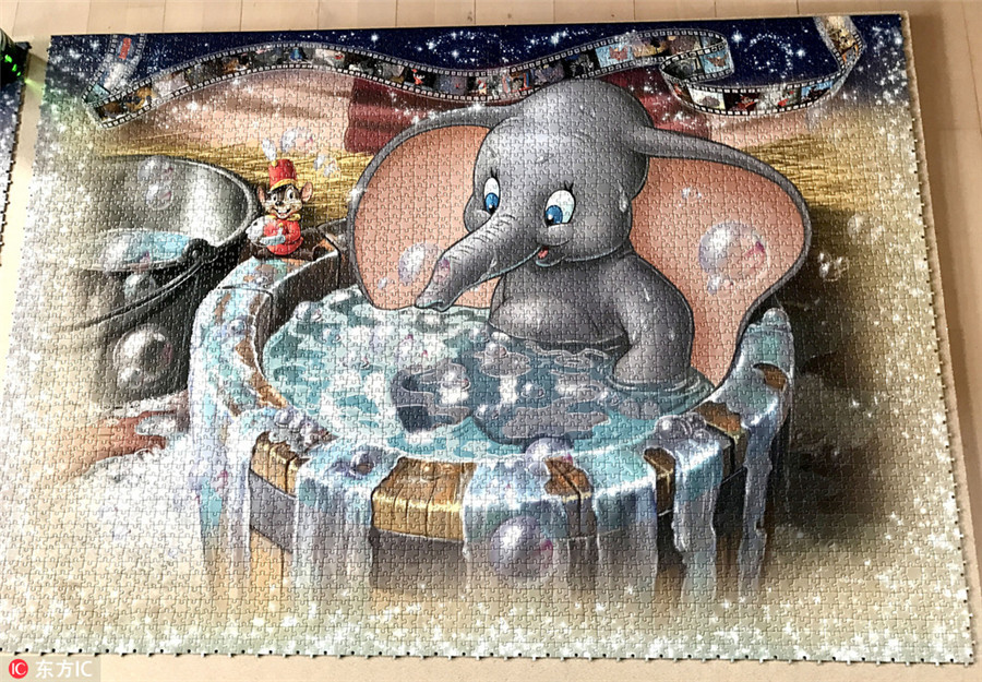 Disney fan completes 40,000-piece jigsaw in 460 hours