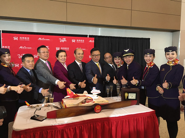 First direct flight links Las Vegas, Chinese mainland