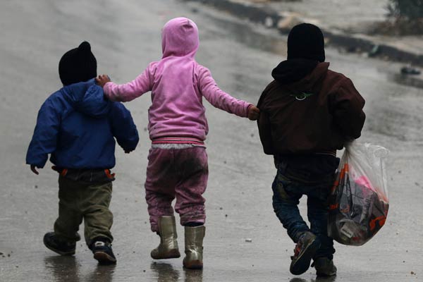 Children in Aleppo share 'the Little Match Girl' suffering