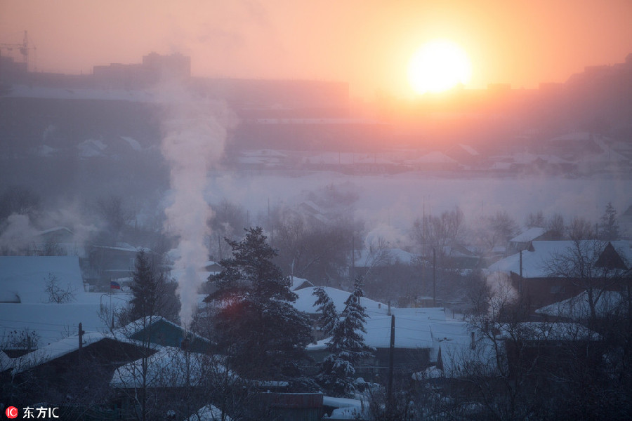 Icy winter of Siberia hits record low temperature