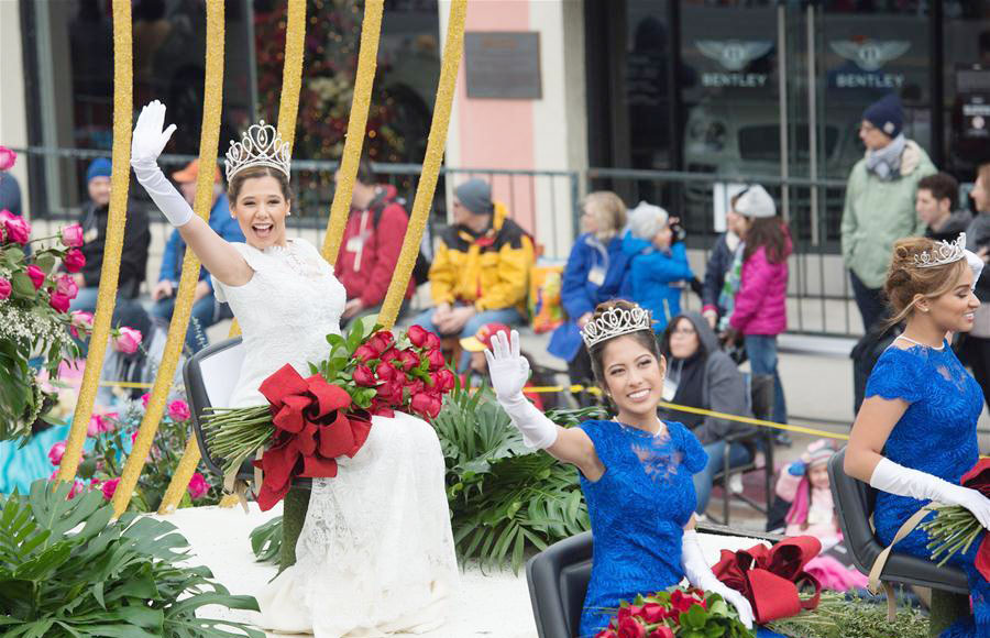 128th Rose Parade held on Colorado Boulevard in Pasadena, California