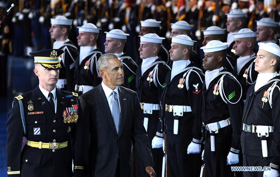 Obama attends Armed Forces Full Honor Farewell Ceremony for president