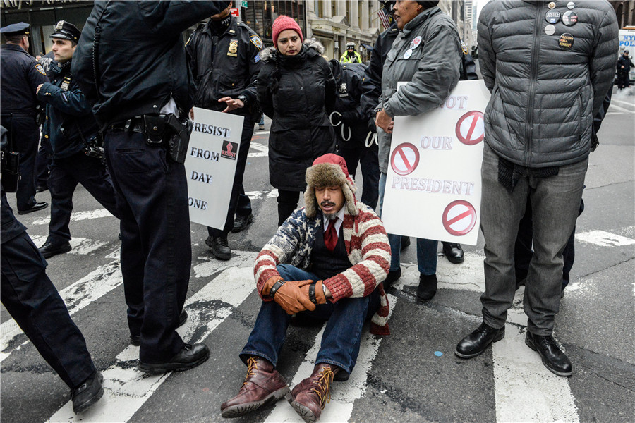 Protest against Trump in New York City