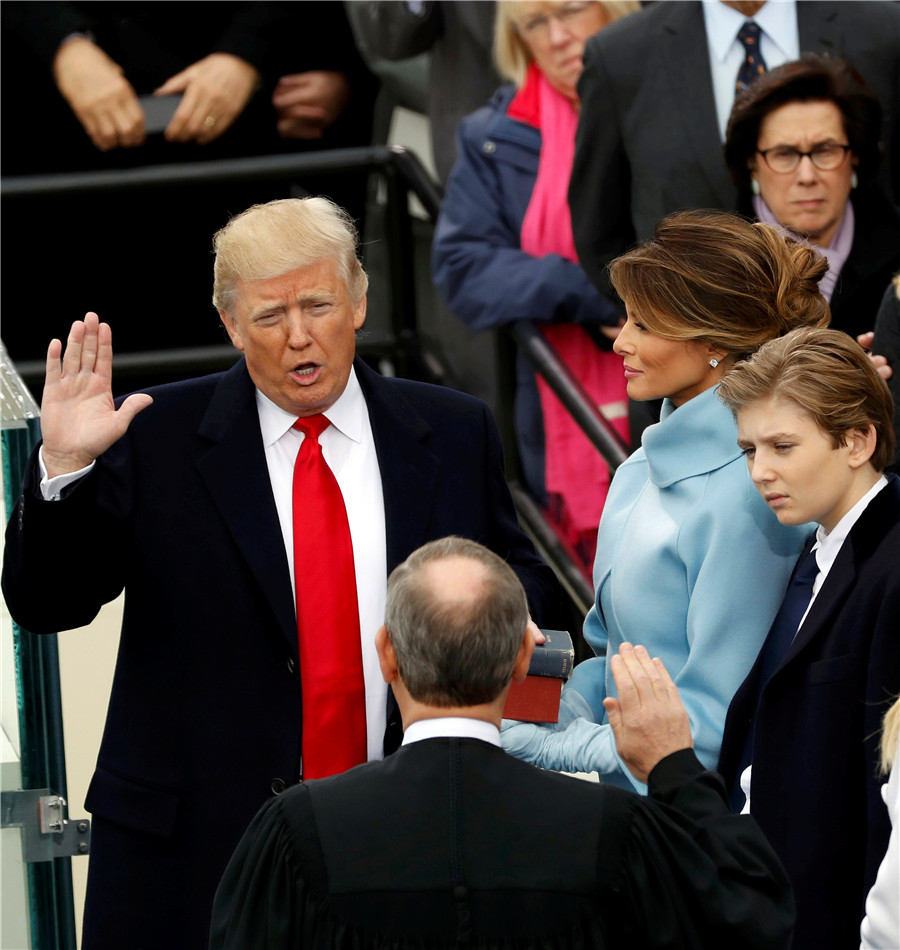 donald trump sworn in as 45th us president