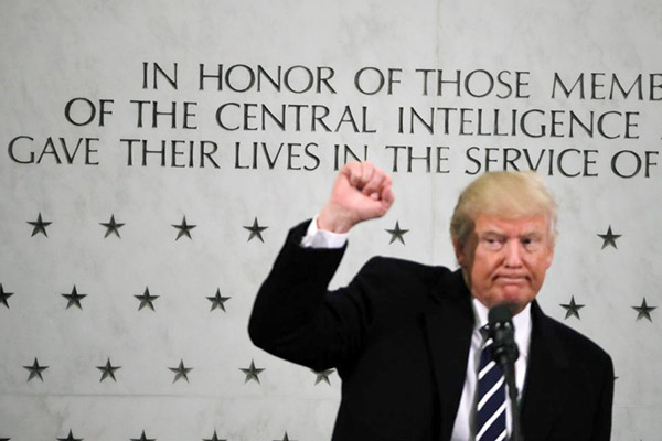 Trump praises the CIA, bristles over inaugural crowd counts