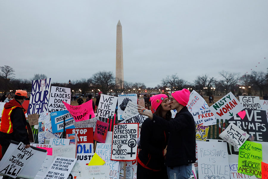 Over 1 million join anti-Trump women's marches worldwide