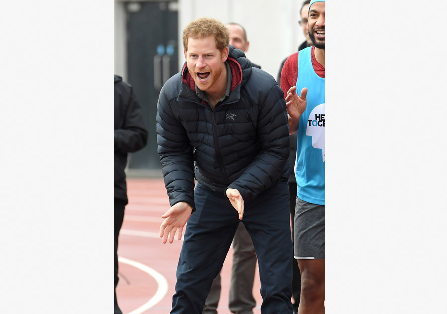 William, Kate and Harry compete in relay race for charity