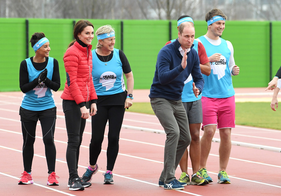 William, Kate and Harry compete in relay race for charity