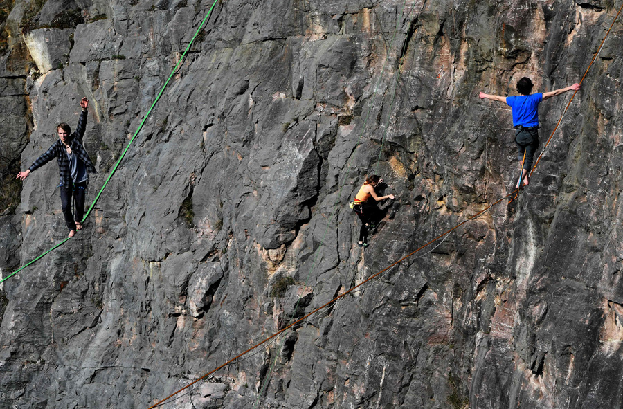 Slackline festival held in the Czech Republic