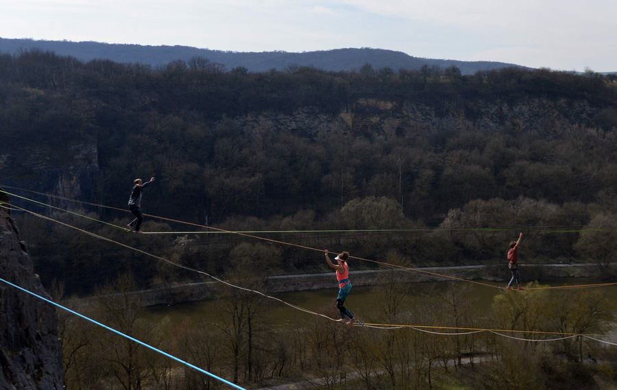 Slackline festival held in the Czech Republic