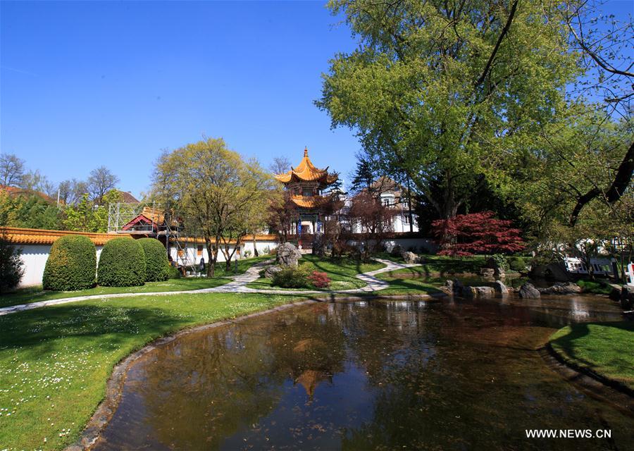 Scenery of Zurich Chinese Garden in Switzerland