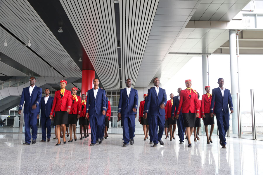 Train attendants prepare for trial operation of Nairobi-Mombasa railway