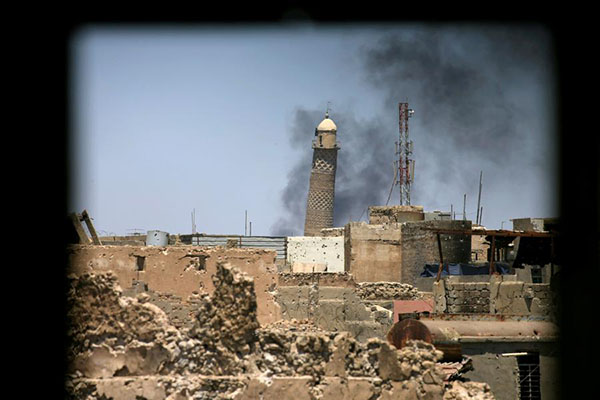 Islamic State blows up historic Mosul mosque where it declared 'caliphate'