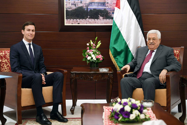 Trump aide Kushner meets Abbas in Mideast peace push