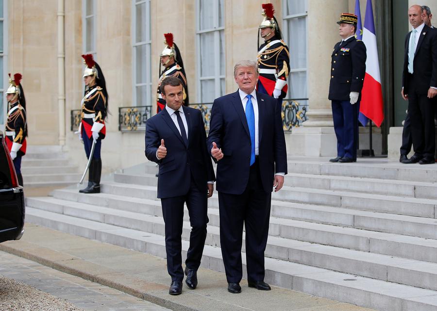 Macrons, Trumps dine high above Paris