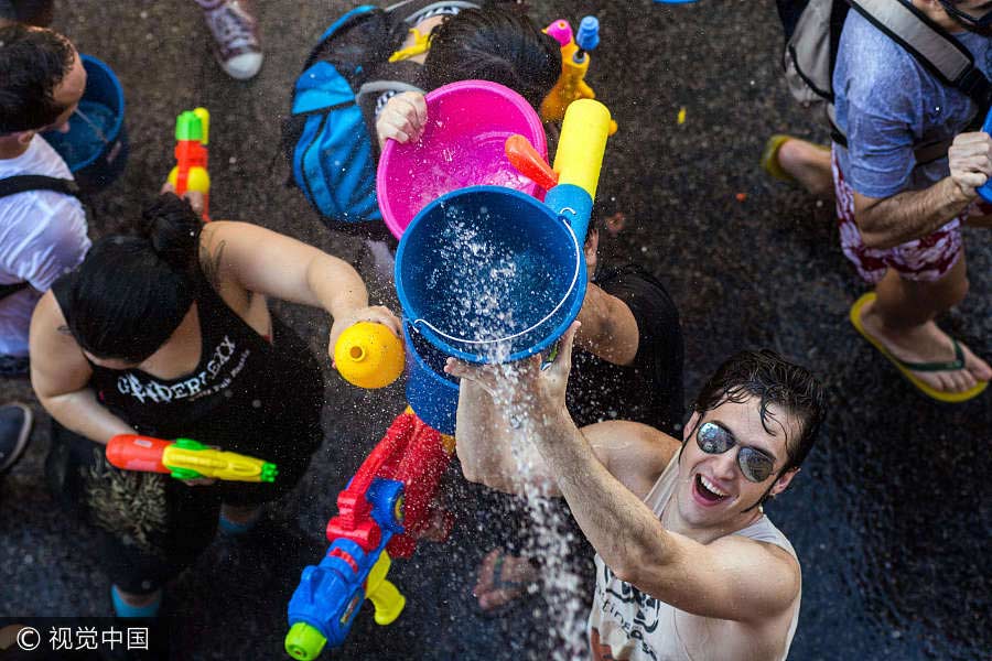 Annual water fight held in Spain's Madrid