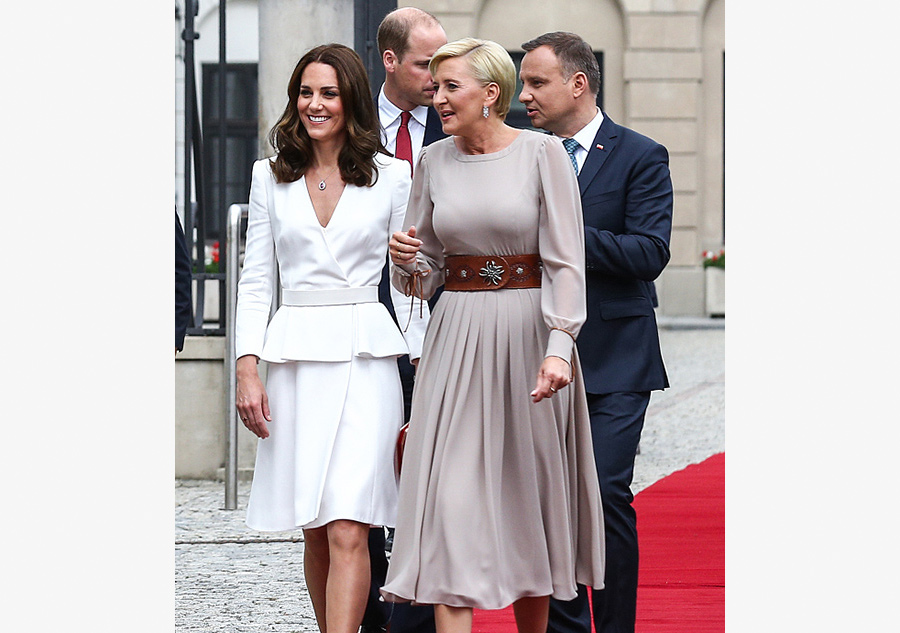 Duchess of Cambridge visits Adam Mickiewicz Monument in Poland