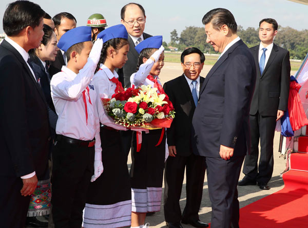Chinese president arrives in Laos for state visit
