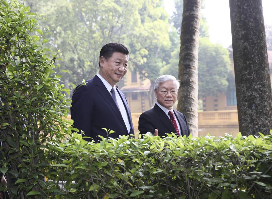 Xi visits Ho Chi Minh stilt house in Hanoi