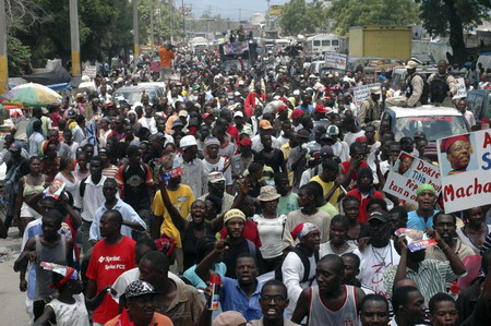 Protesters blast Haiti president's quake response