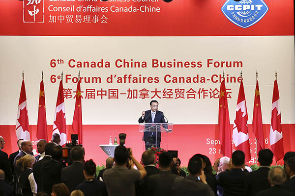 Premier Li addresses China-Canada business forum