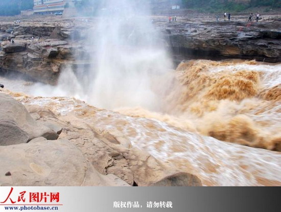 黄河壶口波涛汹涌 呈现夏季独有奇观