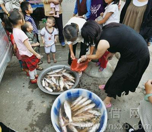 联防队员开城管执法车占道卖鱼(组图)