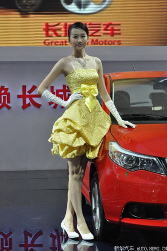 广州车展上的美女车模