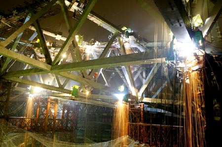 Steel structure welding done at Bird's Nest