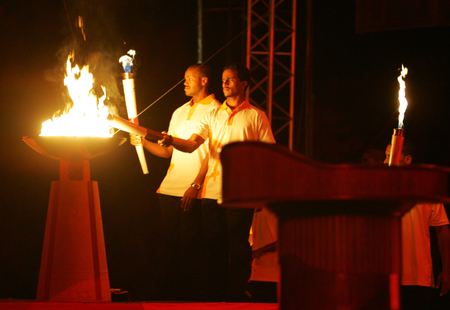Asian Games torch lit up in Doha